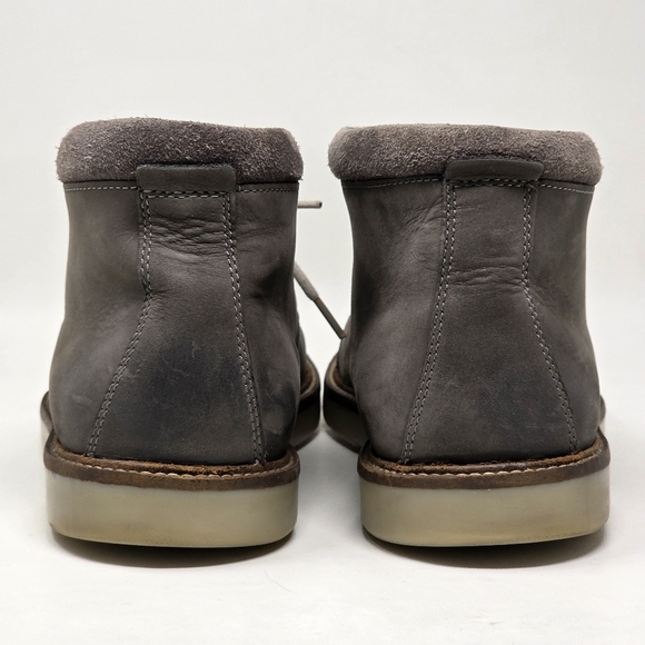 Clarks Collection Gray Leather Cap Toe Chukka Boots 14885 Men's US Size 11 M - Picture 5 of 11